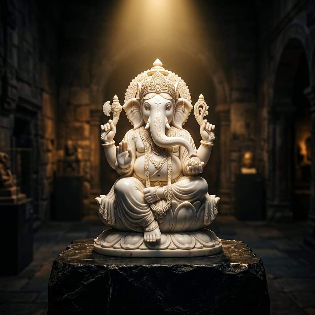 Handcrafted marble Ganesh statue — Moorti India